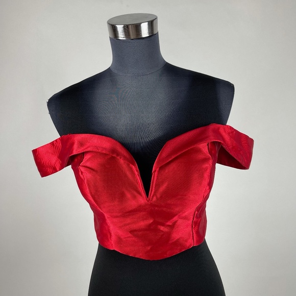 Jodi Christopher Red Off Shoulder Blouse - Picture 1 of 5